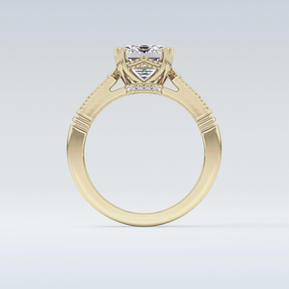2.56 CT Pave Engagement Ring Featuring Emerald Moissanite
