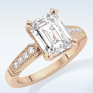 2.56 CT Pave Engagement Ring Featuring Emerald Moissanite