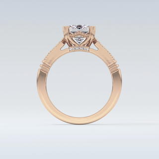 2.56 CT Pave Engagement Ring Featuring Emerald Moissanite