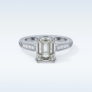 2.56 CT Pave Engagement Ring Featuring Emerald Moissanite