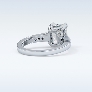 2.56 CT Pave Engagement Ring Featuring Emerald Moissanite