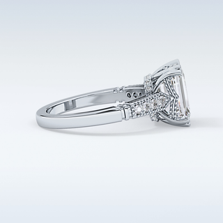 2.56 CT Pave Engagement Ring Featuring Emerald Moissanite