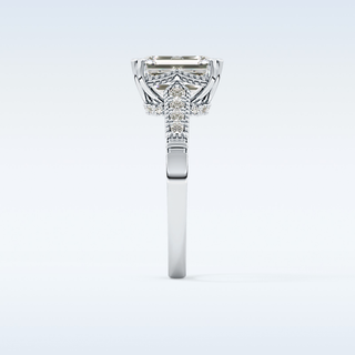 2.56 CT Pave Engagement Ring Featuring Emerald Moissanite
