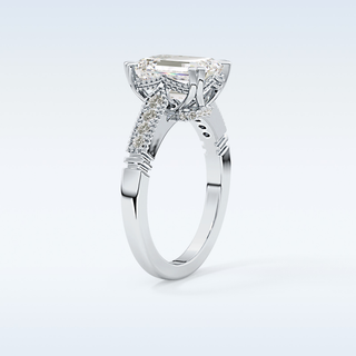 2.56 CT Pave Engagement Ring Featuring Emerald Moissanite