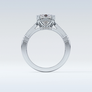 2.56 CT Pave Engagement Ring Featuring Emerald Moissanite