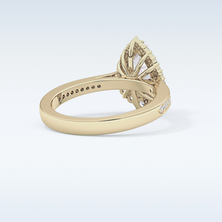 1.2 CT Halo & Pave Engagement Ring Featuring Pear Moissanite