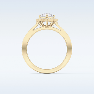 1.2 CT Halo & Pave Engagement Ring Featuring Pear Moissanite