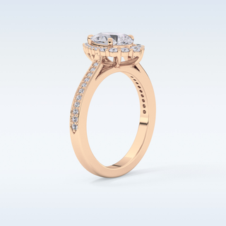 1.2 CT Halo & Pave Engagement Ring Featuring Pear Moissanite