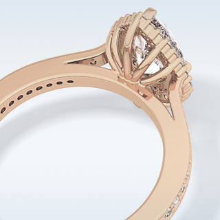 1.2 CT Halo & Pave Engagement Ring Featuring Pear Moissanite