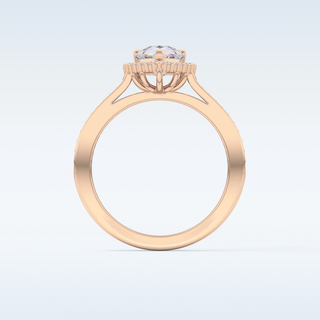 1.2 CT Halo & Pave Engagement Ring Featuring Pear Moissanite