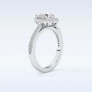 1.2 CT Halo & Pave Engagement Ring Featuring Pear Moissanite
