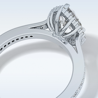 1.2 CT Halo & Pave Engagement Ring Featuring Pear Moissanite