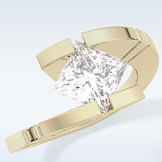 Stunning 2.07 CT Solitaire Engagement Ring Featuring Princess Moissanite