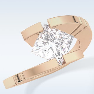 Stunning 2.07 CT Solitaire Engagement Ring Featuring Princess Moissanite