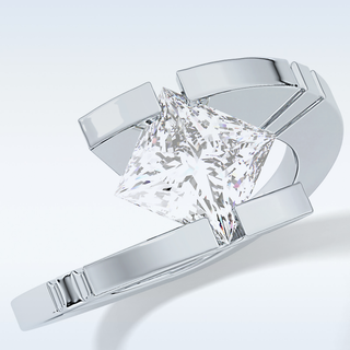 Stunning 2.07 CT Solitaire Engagement Ring Featuring Princess Moissanite