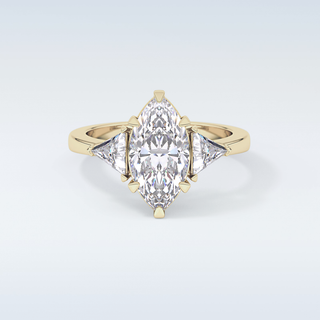 Elegant 1.79 CT Three Stones Engagement Ring Featuring Marquise Moissanite