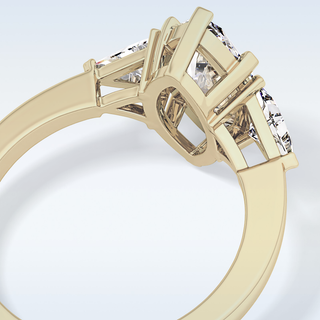 Elegant 1.79 CT Three Stones Engagement Ring Featuring Marquise Moissanite