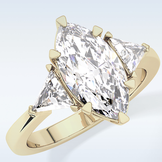 Elegant 1.79 CT Three Stones Engagement Ring Featuring Marquise Moissanite