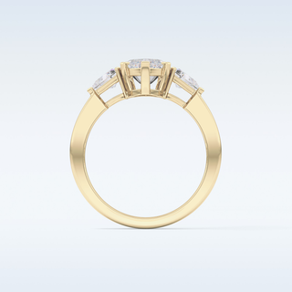 Elegant 1.79 CT Three Stones Engagement Ring Featuring Marquise Moissanite
