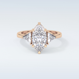 Elegant 1.79 CT Three Stones Engagement Ring Featuring Marquise Moissanite
