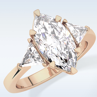 Elegant 1.79 CT Three Stones Engagement Ring Featuring Marquise Moissanite