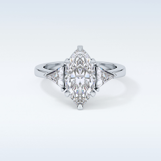 Elegant 1.79 CT Three Stones Engagement Ring Featuring Marquise Moissanite