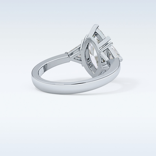 Elegant 1.79 CT Three Stones Engagement Ring Featuring Marquise Moissanite