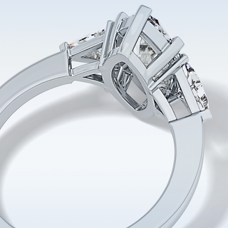 Elegant 1.79 CT Three Stones Engagement Ring Featuring Marquise Moissanite