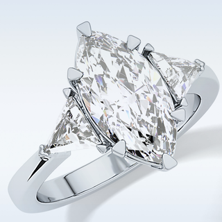 Elegant 1.79 CT Three Stones Engagement Ring Featuring Marquise Moissanite