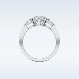 Elegant 1.79 CT Three Stones Engagement Ring Featuring Marquise Moissanite