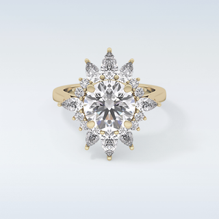 2.79 CT Cluster Engagement Ring Featuring Round Moissanite