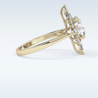 2.79 CT Cluster Engagement Ring Featuring Round Moissanite