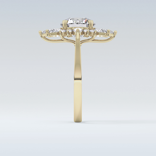 2.79 CT Cluster Engagement Ring Featuring Round Moissanite