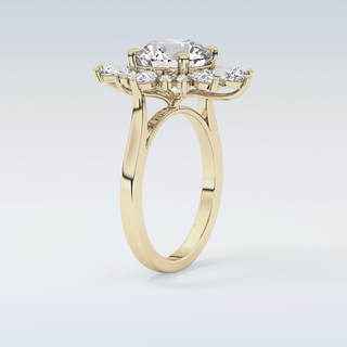 2.79 CT Cluster Engagement Ring Featuring Round Moissanite