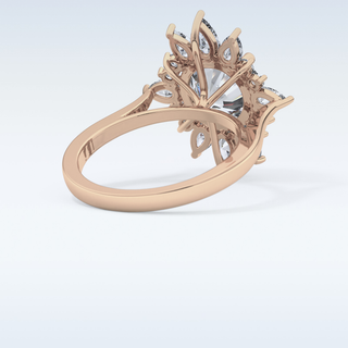 2.79 CT Cluster Engagement Ring Featuring Round Moissanite