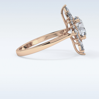 2.79 CT Cluster Engagement Ring Featuring Round Moissanite