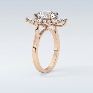 2.79 CT Cluster Engagement Ring Featuring Round Moissanite