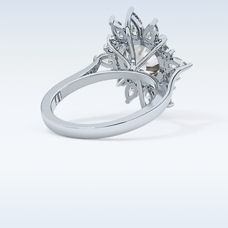 2.79 CT Cluster Engagement Ring Featuring Round Moissanite