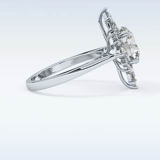 2.79 CT Cluster Engagement Ring Featuring Round Moissanite