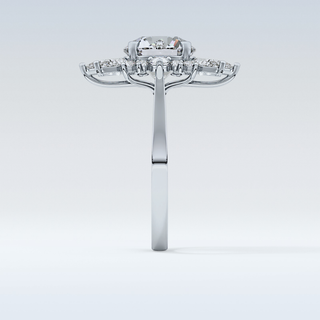 2.79 CT Cluster Engagement Ring Featuring Round Moissanite