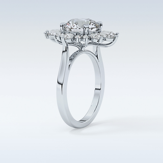 2.79 CT Cluster Engagement Ring Featuring Round Moissanite