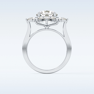 2.79 CT Cluster Engagement Ring Featuring Round Moissanite