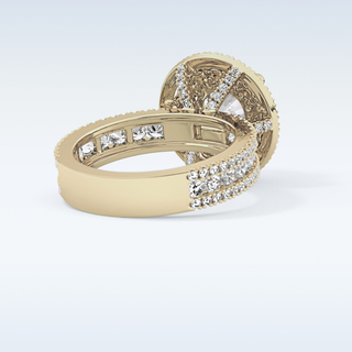 2.06 CT Halo & Pave Engagement Ring Featuring Round Moissanite