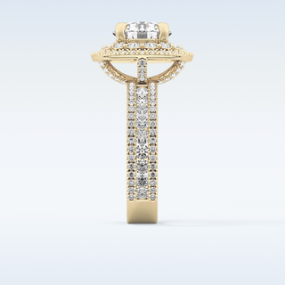 2.06 CT Halo & Pave Engagement Ring Featuring Round Moissanite