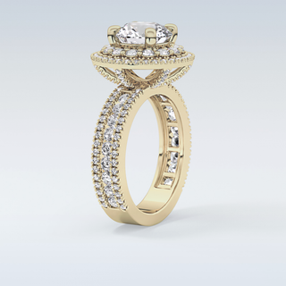 2.06 CT Halo & Pave Engagement Ring Featuring Round Moissanite