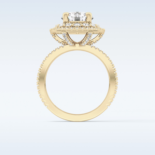 2.06 CT Halo & Pave Engagement Ring Featuring Round Moissanite