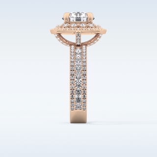 2.06 CT Halo & Pave Engagement Ring Featuring Round Moissanite