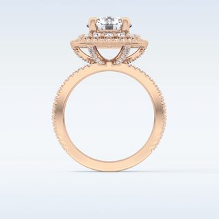 2.06 CT Halo & Pave Engagement Ring Featuring Round Moissanite