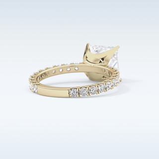 2.58 CT Pave Engagement Ring Featuring Princess Moissanite
