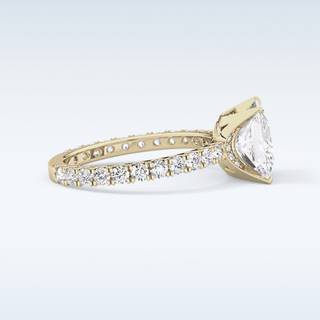 2.58 CT Pave Engagement Ring Featuring Princess Moissanite